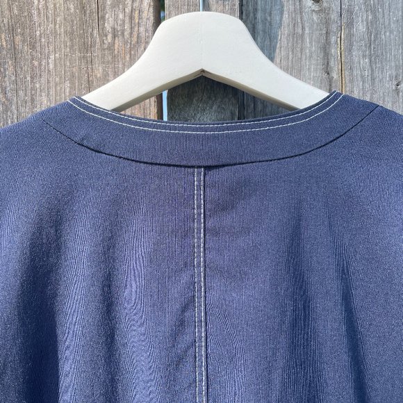 Blue Front Zip Up Dress - size large - Picture 7 of 9